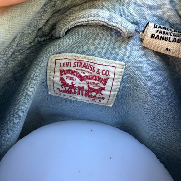 Vintage Levis Stonewash Denim Western Shirt Womens M Snap Front - Picture 4 of 11